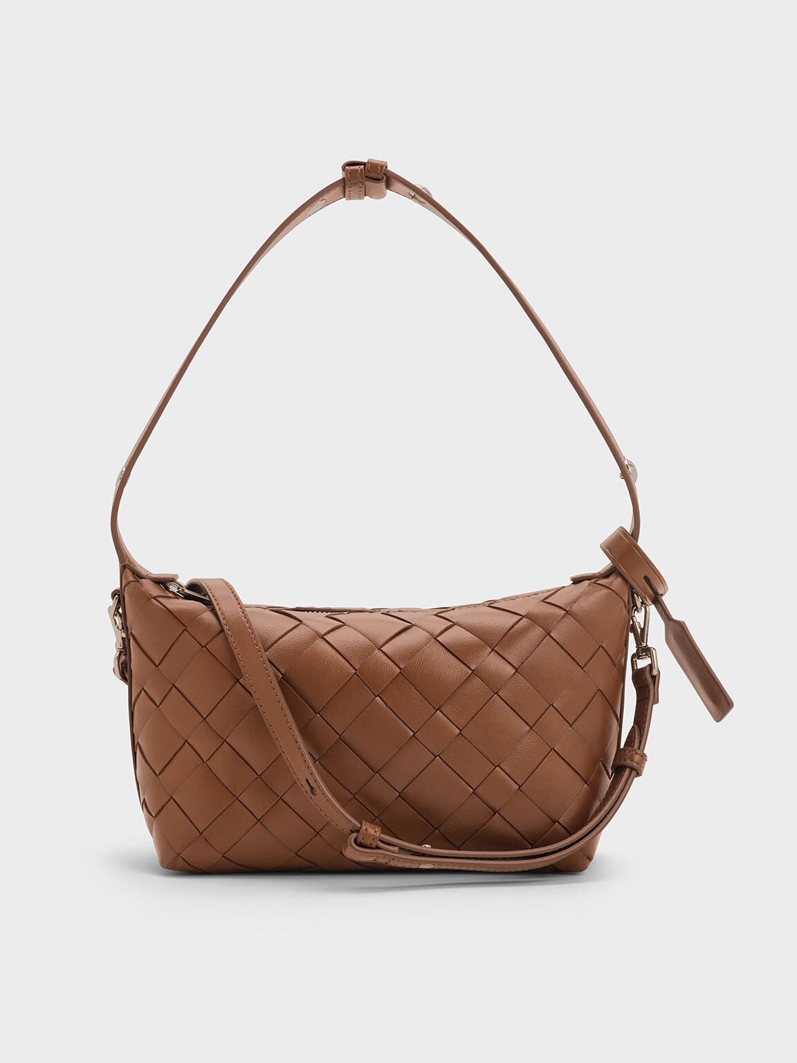 CHARLES & KEITH Deals | Ivette Woven Shoulder Bag - Chocolate