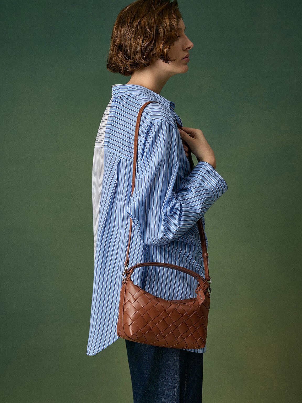 CHARLES & KEITH Deals | Ivette Woven Shoulder Bag - Chocolate