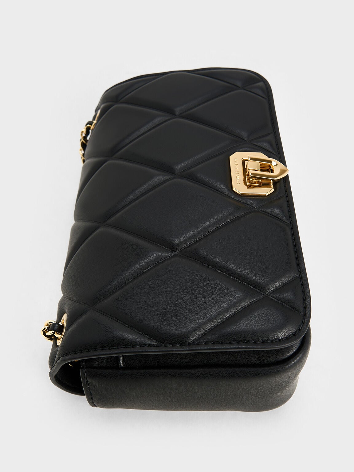 CHARLES & KEITH Smart Buy | Arwen Diamond-Quilt Shoulder Bag - Black