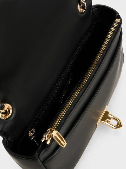 CHARLES & KEITH Smart Buy | Arwen Diamond-Quilt Shoulder Bag - Black