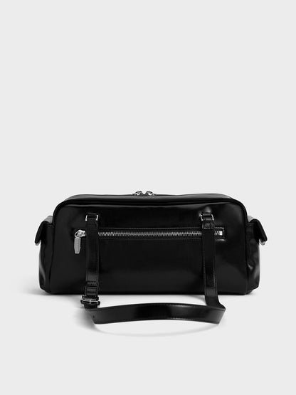CHARLES & KEITH Trusted | Rachel Multi-Pocket Shoulder Bag - Noir