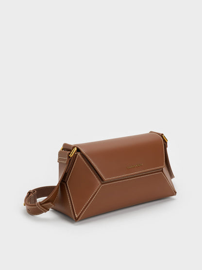 CHARLES & KEITH Best Price | Nasrin Geometric Shoulder Bag - Chocolate