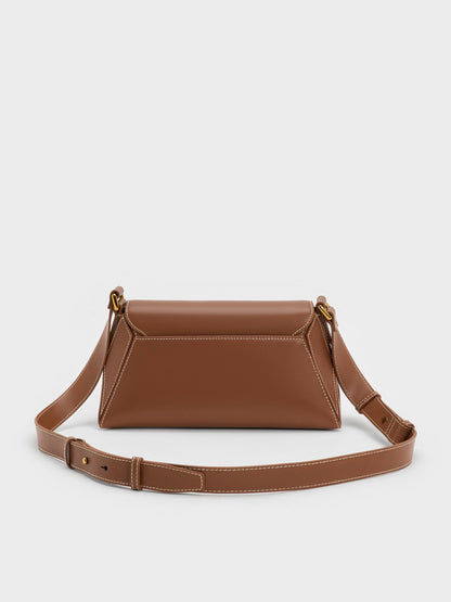 CHARLES & KEITH Best Price | Nasrin Geometric Shoulder Bag - Chocolate
