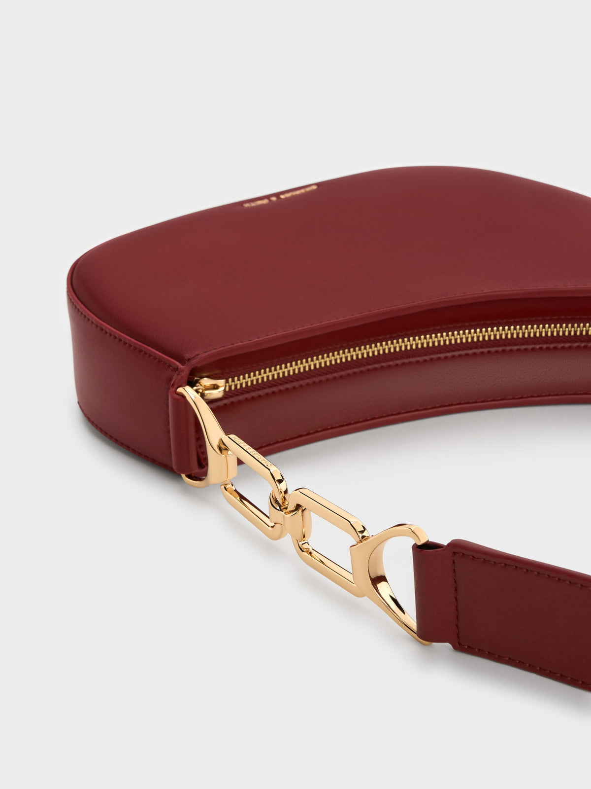 CHARLES & KEITH Popular | Agatha Chain-Strap Shoulder Bag - Burgundy