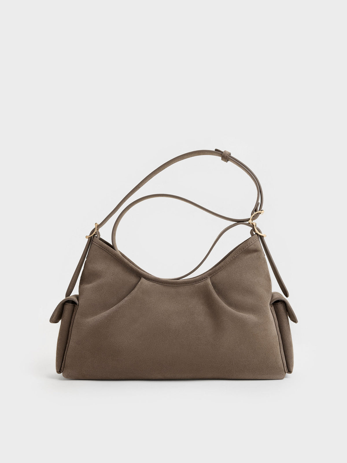 CHARLES & KEITH Exclusive | Khai Side-Pocket Shoulder Bag - Stone Grey