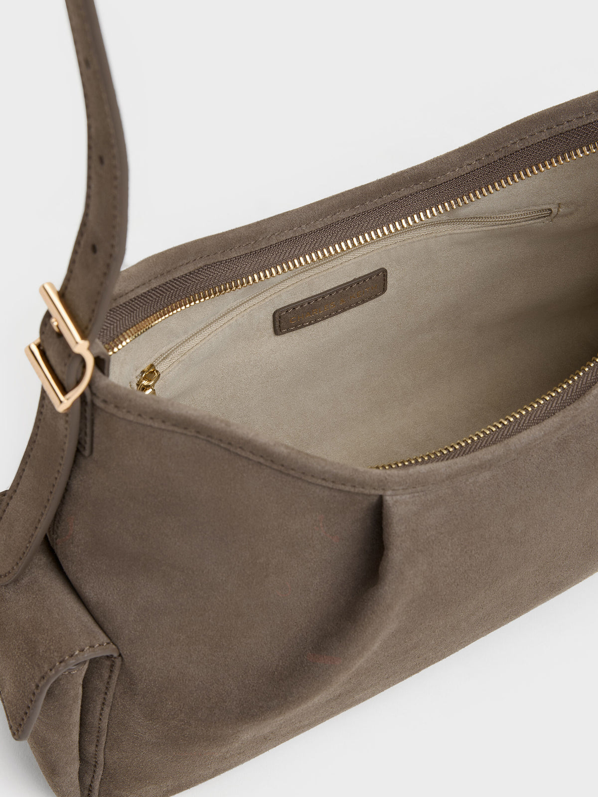 CHARLES & KEITH Exclusive | Khai Side-Pocket Shoulder Bag - Stone Grey