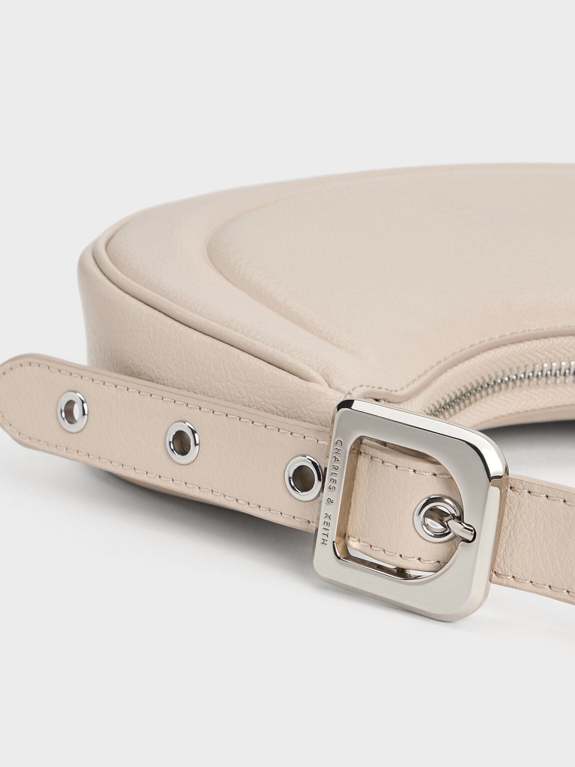 CHARLES & KEITH Recommended | Petra Curved Shoulder Bag - Oat