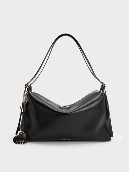 CHARLES & KEITH Exclusive | Rey Slouchy Shoulder Bag - Black