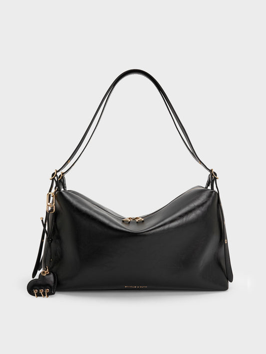 CHARLES & KEITH Exclusive | Rey Slouchy Shoulder Bag - Black