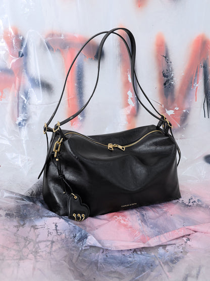 CHARLES & KEITH Exclusive | Rey Slouchy Shoulder Bag - Black