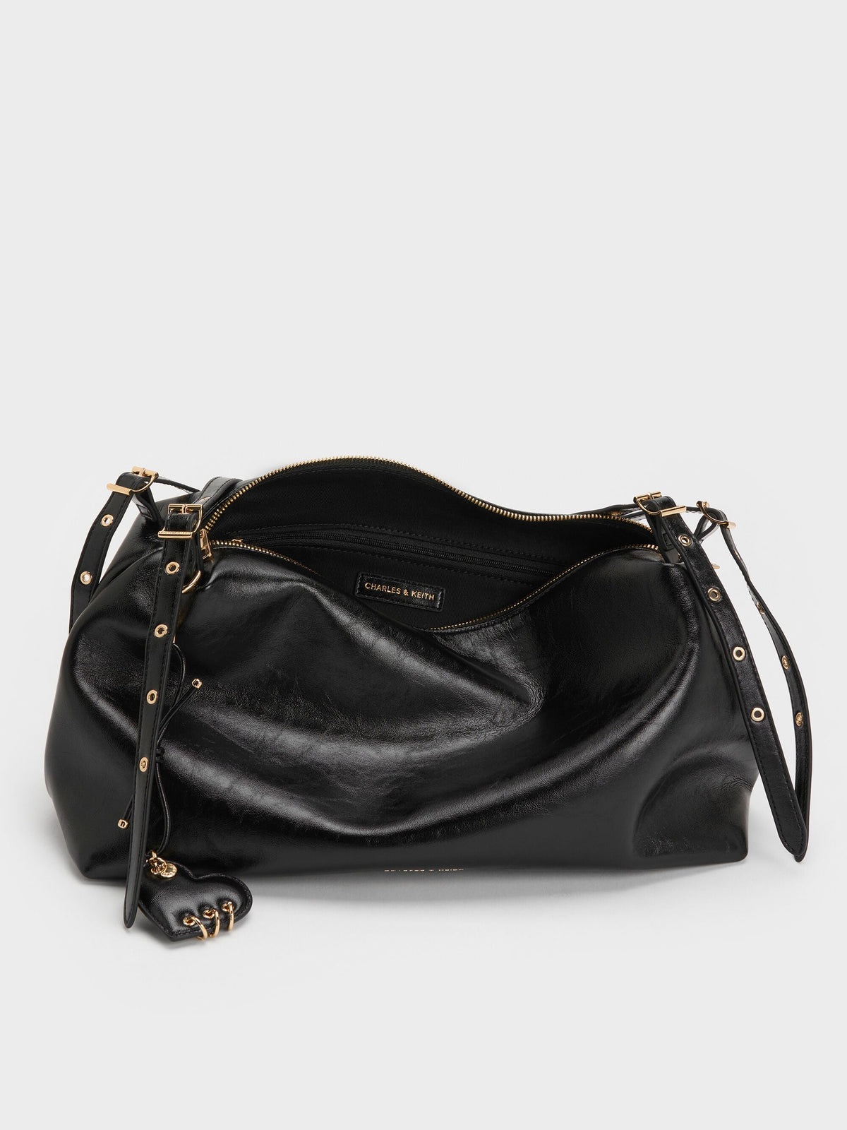 CHARLES & KEITH Exclusive | Rey Slouchy Shoulder Bag - Black