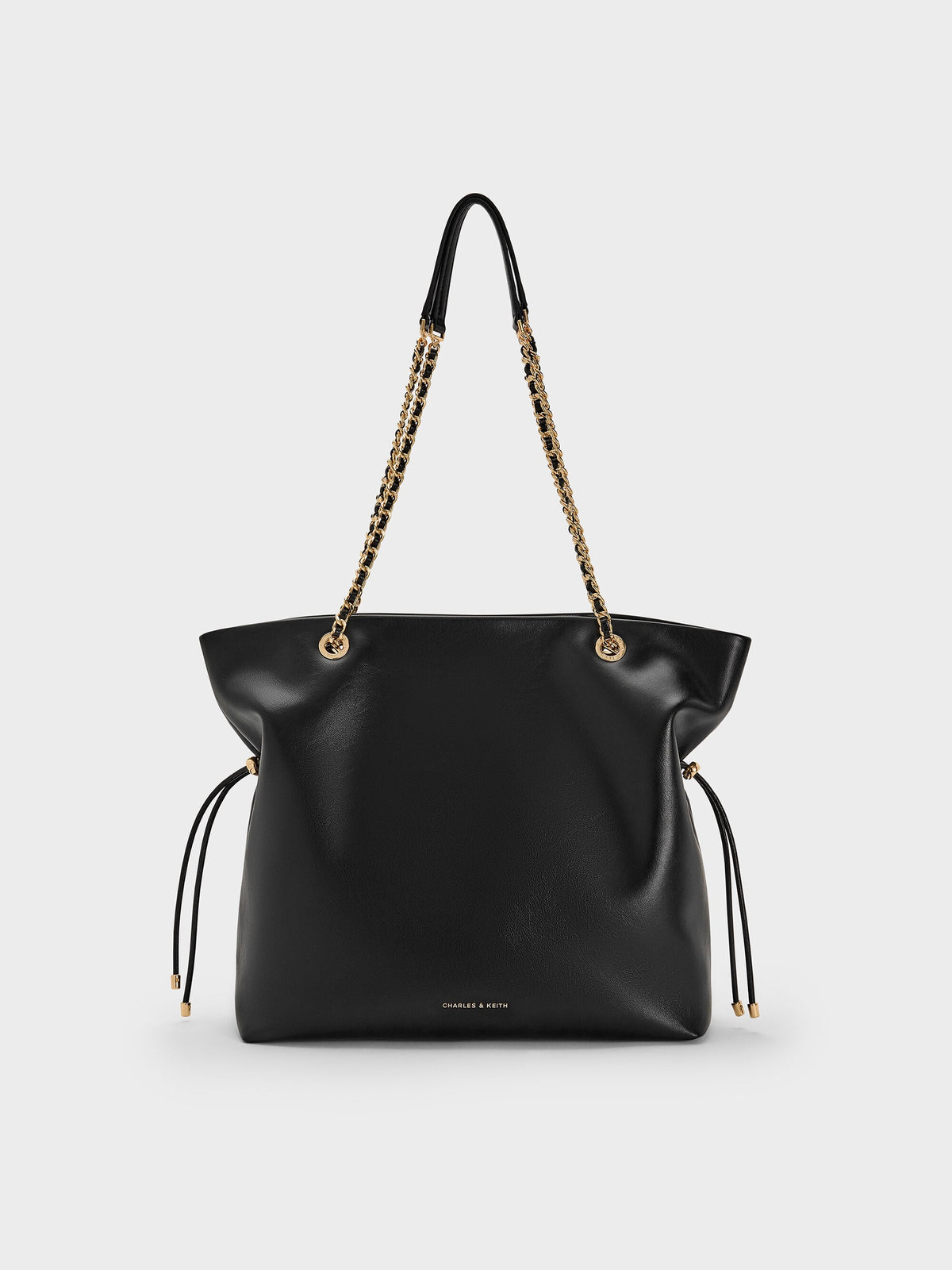 CHARLES & KEITH Sale | Arya Braided-Chain Tote Bag - Black