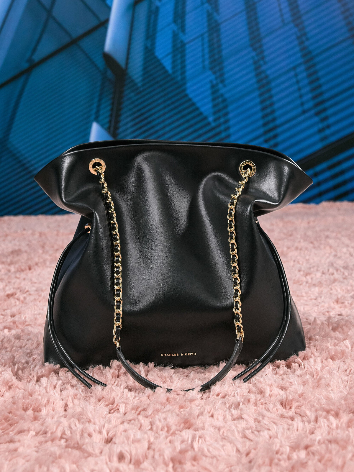 CHARLES & KEITH Sale | Arya Braided-Chain Tote Bag - Black