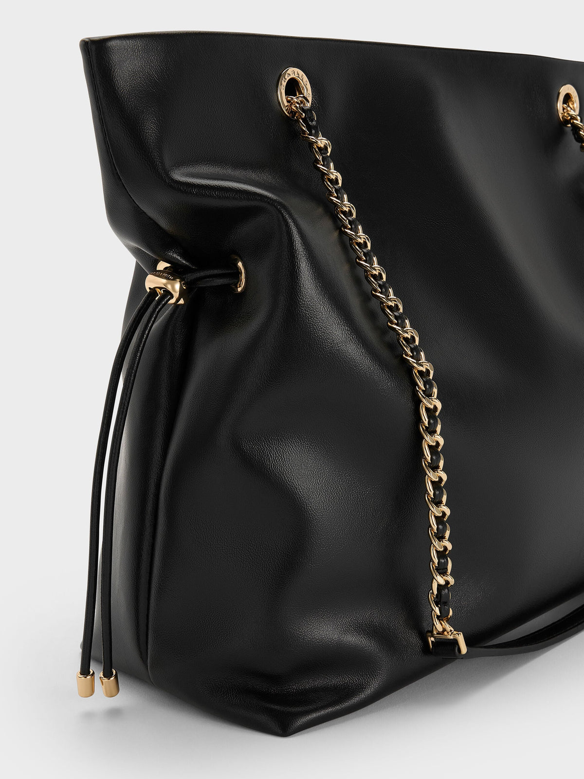 CHARLES & KEITH Sale | Arya Braided-Chain Tote Bag - Black