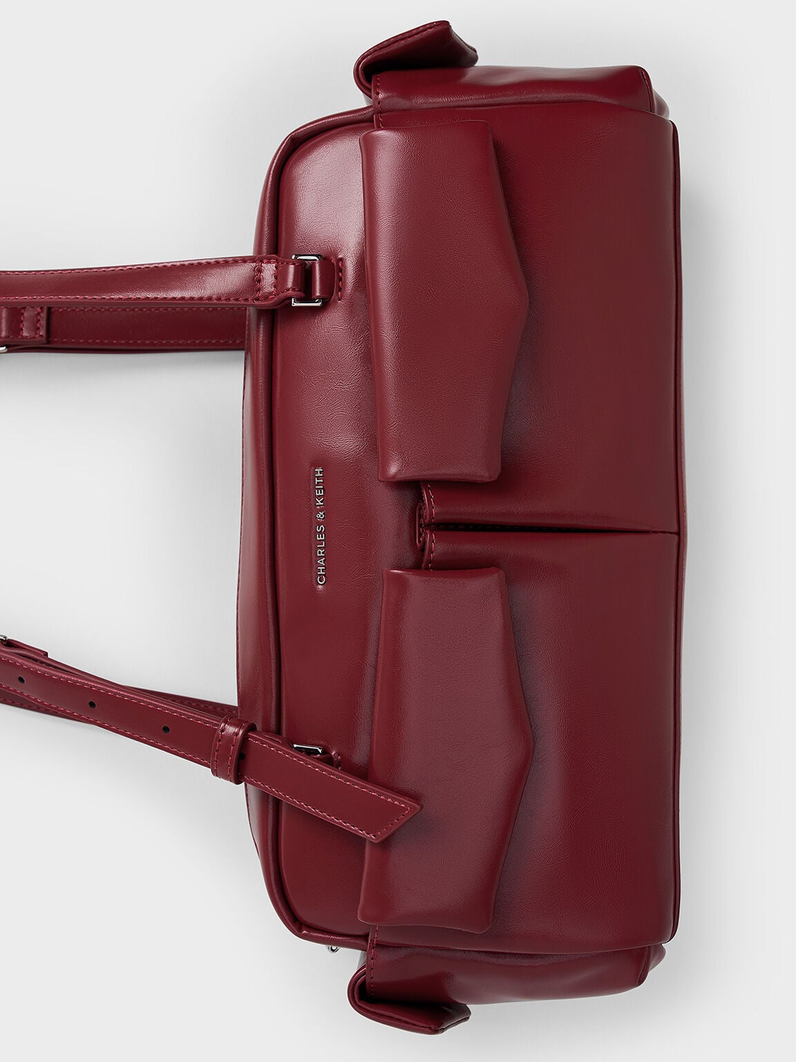 CHARLES & KEITH Hot Sale | Rachel Multi-Pocket Shoulder Bag - Burgundy