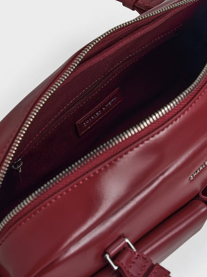 CHARLES & KEITH Hot Sale | Rachel Multi-Pocket Shoulder Bag - Burgundy