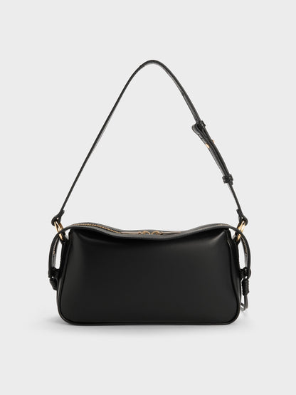 CHARLES & KEITH Recommended | Mini Haylen Braided-Charm Shoulder Bag - Black