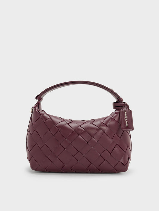 CHARLES & KEITH Best Price | Ivette Woven Shoulder Bag - Wineberry Red