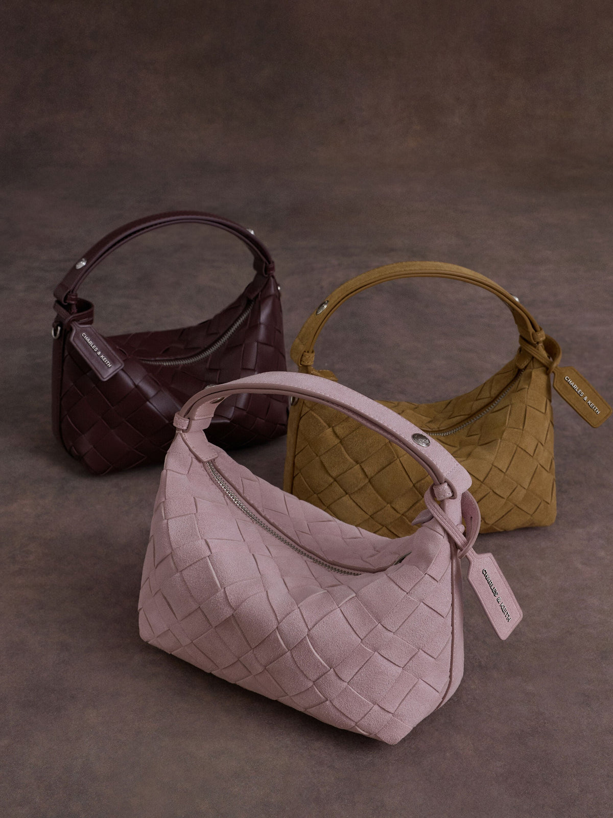 CHARLES & KEITH Best Price | Ivette Woven Shoulder Bag - Wineberry Red