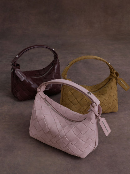 CHARLES & KEITH Best Price | Ivette Woven Shoulder Bag - Wineberry Red