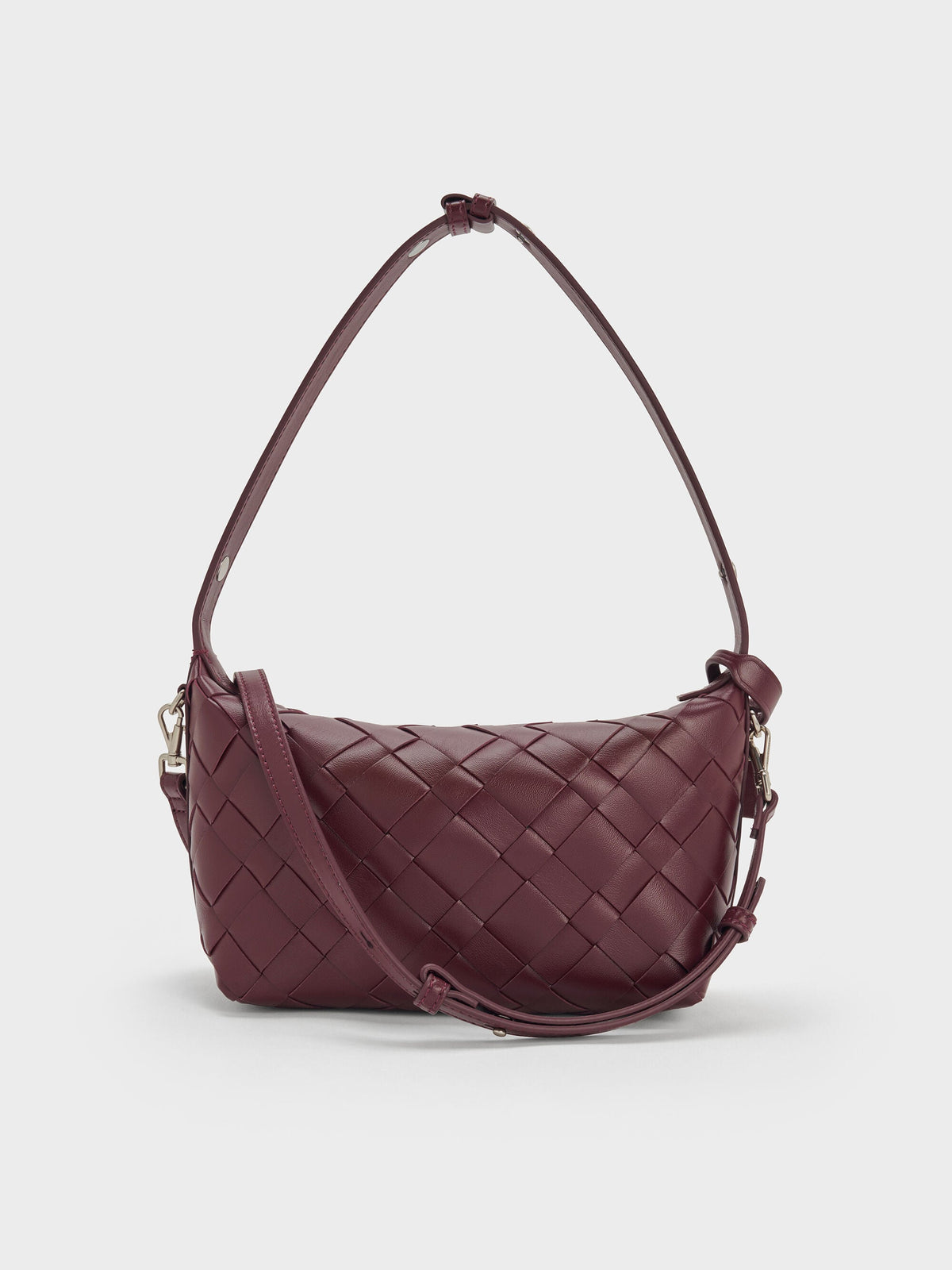 CHARLES & KEITH Best Price | Ivette Woven Shoulder Bag - Wineberry Red