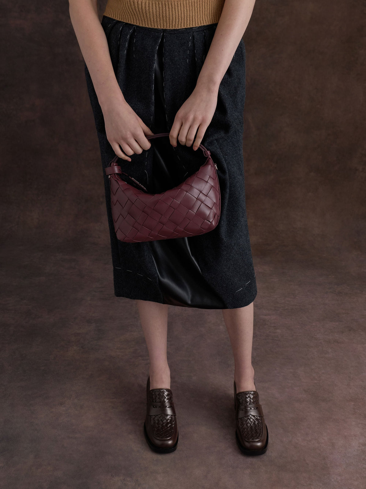 CHARLES & KEITH Best Price | Ivette Woven Shoulder Bag - Wineberry Red