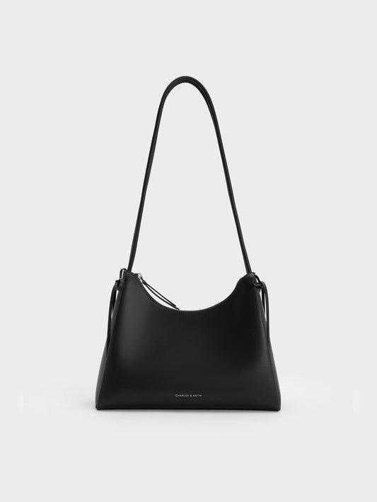 CHARLES & KEITH Signature | Hazel Bow Hobo Bag - Noir