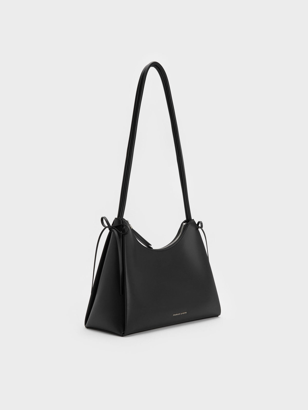 CHARLES & KEITH Signature | Hazel Bow Hobo Bag - Noir