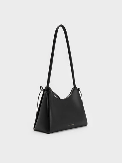 CHARLES & KEITH Signature | Hazel Bow Hobo Bag - Noir