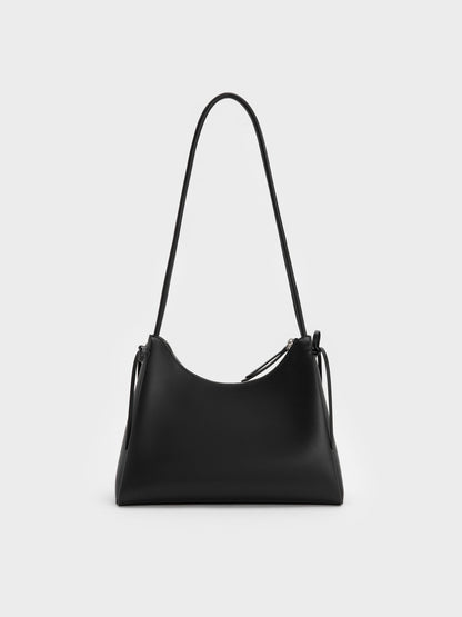 CHARLES & KEITH Signature | Hazel Bow Hobo Bag - Noir