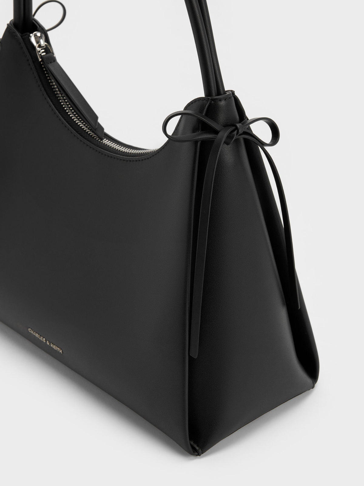 CHARLES & KEITH Signature | Hazel Bow Hobo Bag - Noir