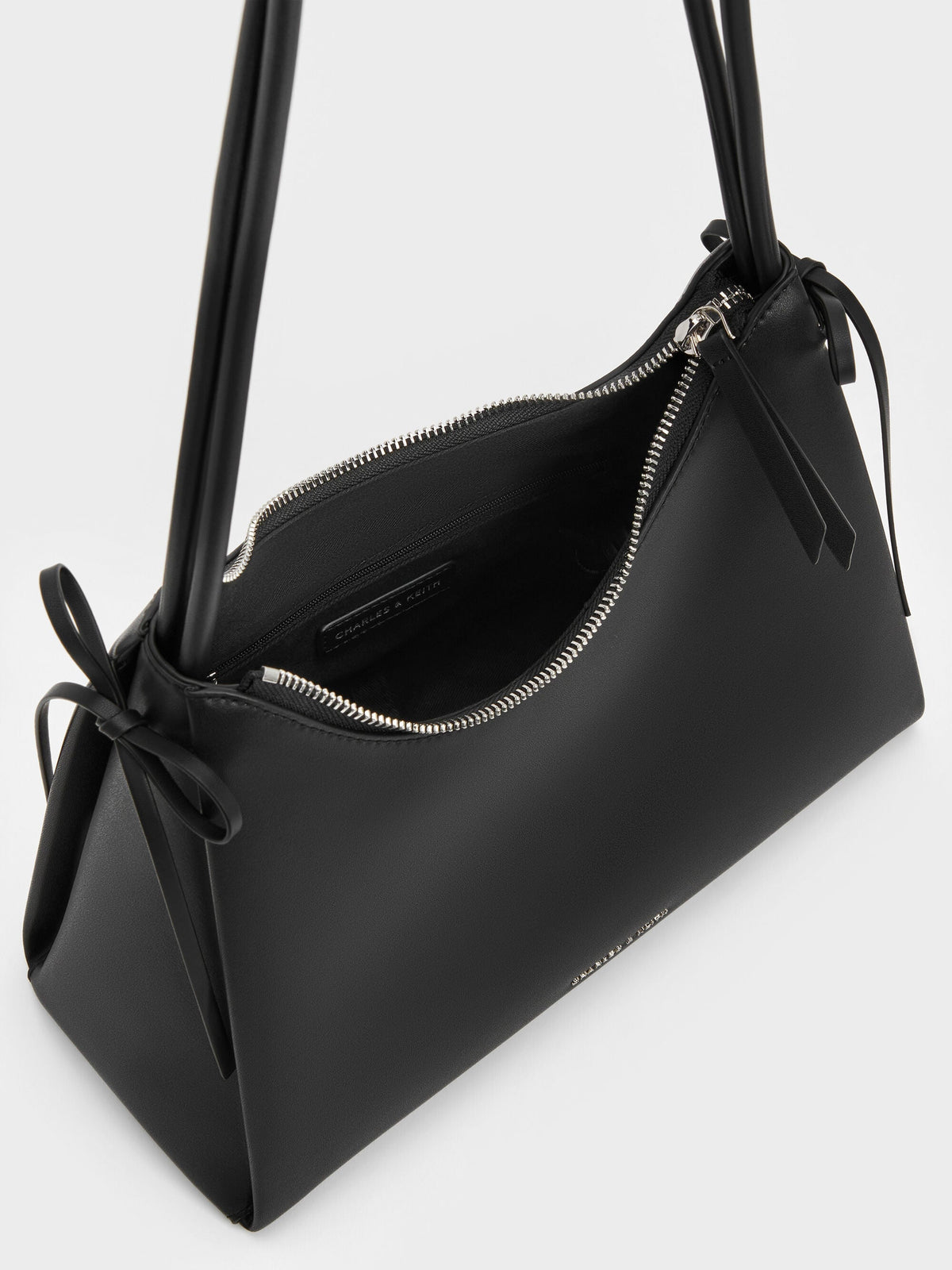 CHARLES & KEITH Signature | Hazel Bow Hobo Bag - Noir