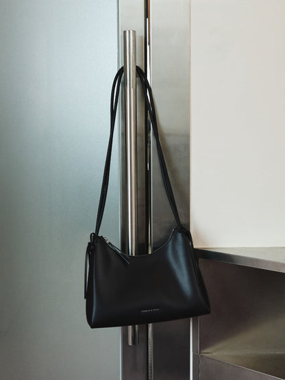 CHARLES & KEITH Signature | Hazel Bow Hobo Bag - Noir