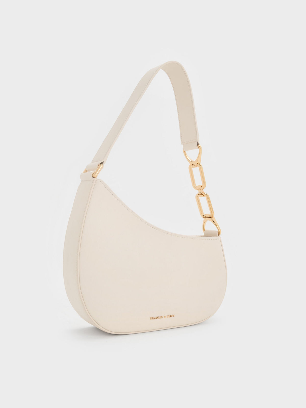 CHARLES & KEITH Hot Sale | Agatha Chain-Strap Shoulder Bag - Cream