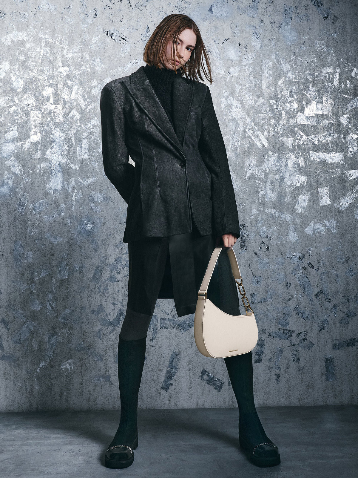 CHARLES & KEITH Hot Sale | Agatha Chain-Strap Shoulder Bag - Cream
