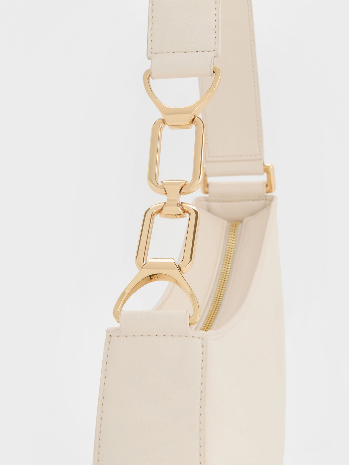 CHARLES & KEITH Hot Sale | Agatha Chain-Strap Shoulder Bag - Cream