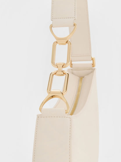 CHARLES & KEITH Hot Sale | Agatha Chain-Strap Shoulder Bag - Cream