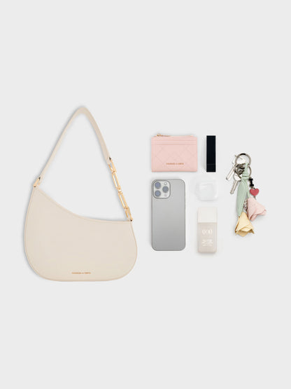 CHARLES & KEITH Hot Sale | Agatha Chain-Strap Shoulder Bag - Cream