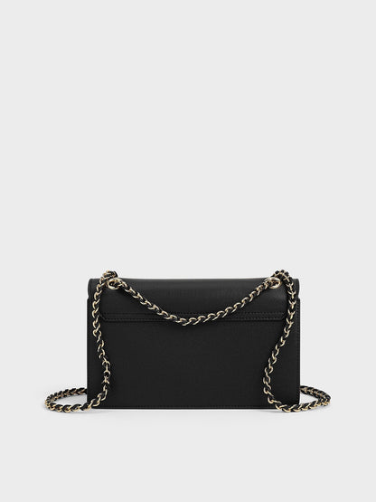 CHARLES & KEITH Quality | Everline Braided-Strap Shoulder Bag - Black