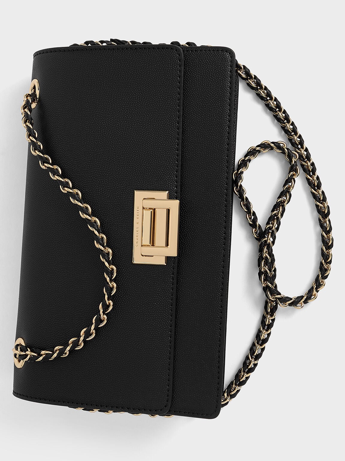 CHARLES & KEITH Quality | Everline Braided-Strap Shoulder Bag - Black