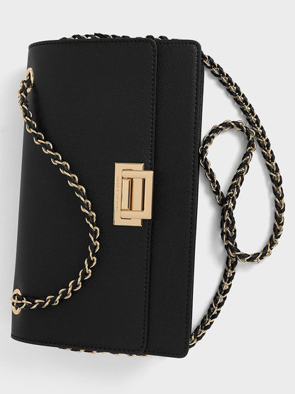 CHARLES & KEITH Quality | Everline Braided-Strap Shoulder Bag - Black