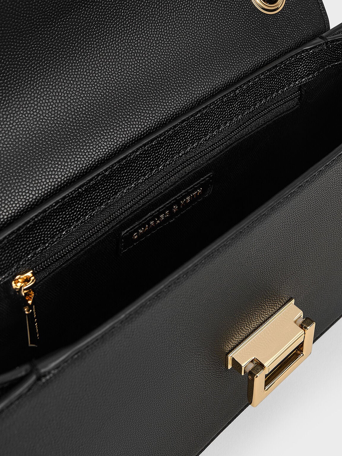 CHARLES & KEITH Quality | Everline Braided-Strap Shoulder Bag - Black