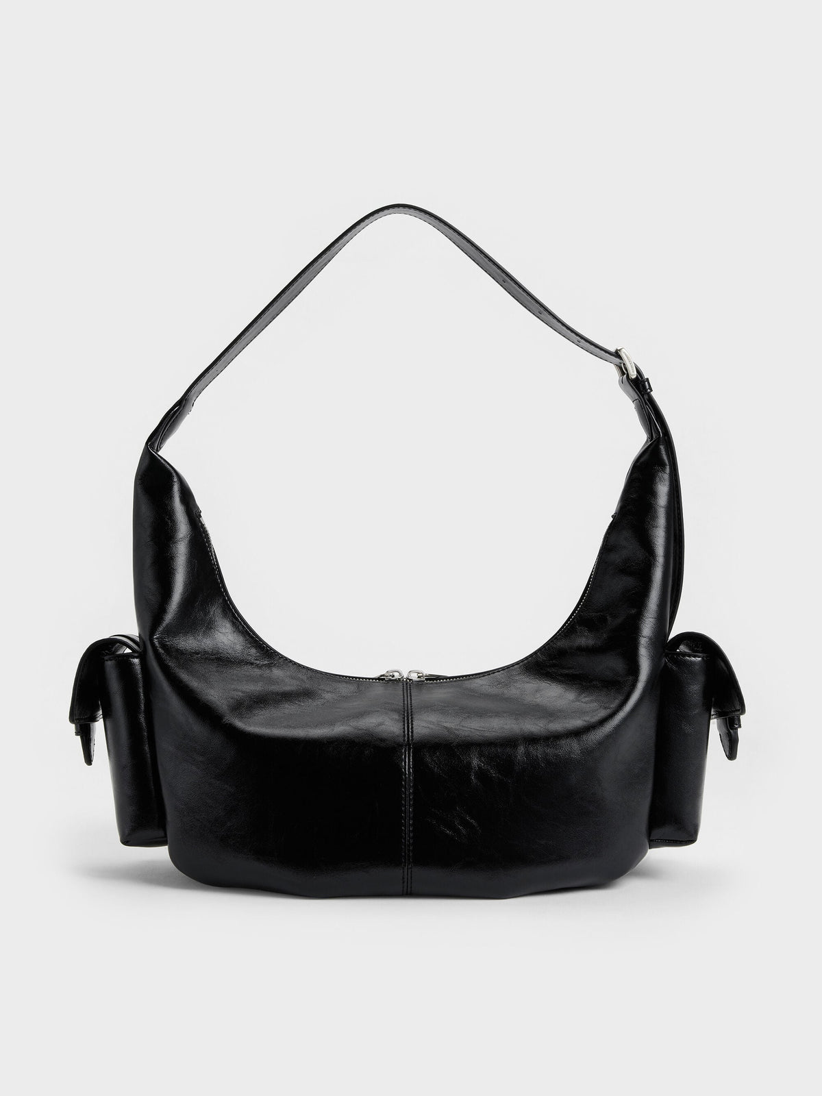 CHARLES & KEITH Best Price | Large Bessie Side-Pocket Hobo Bag - Noir