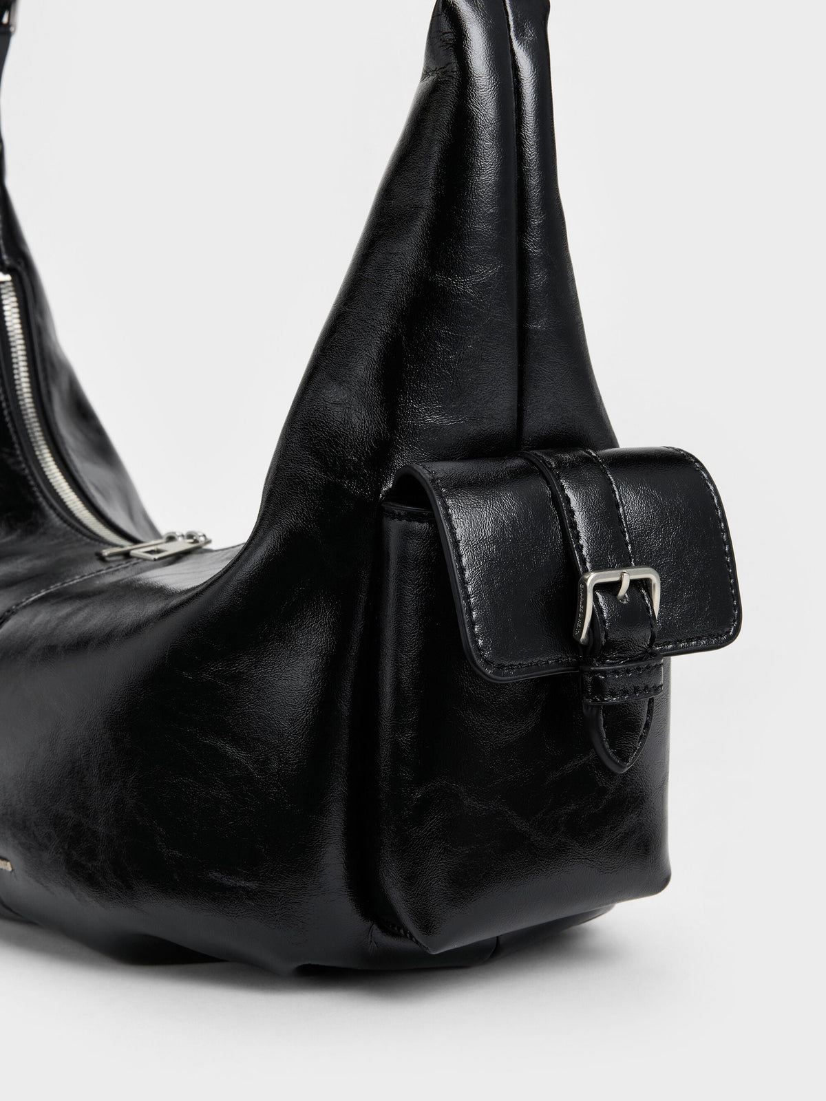 CHARLES & KEITH Best Price | Large Bessie Side-Pocket Hobo Bag - Noir