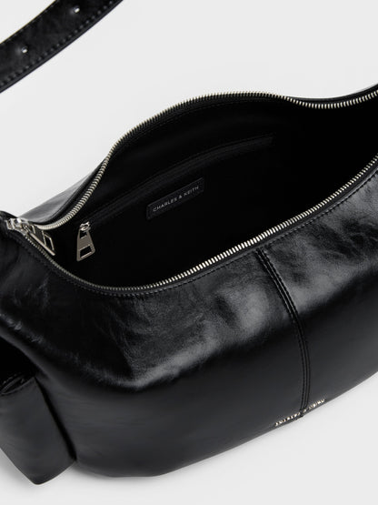 CHARLES & KEITH Best Price | Large Bessie Side-Pocket Hobo Bag - Noir