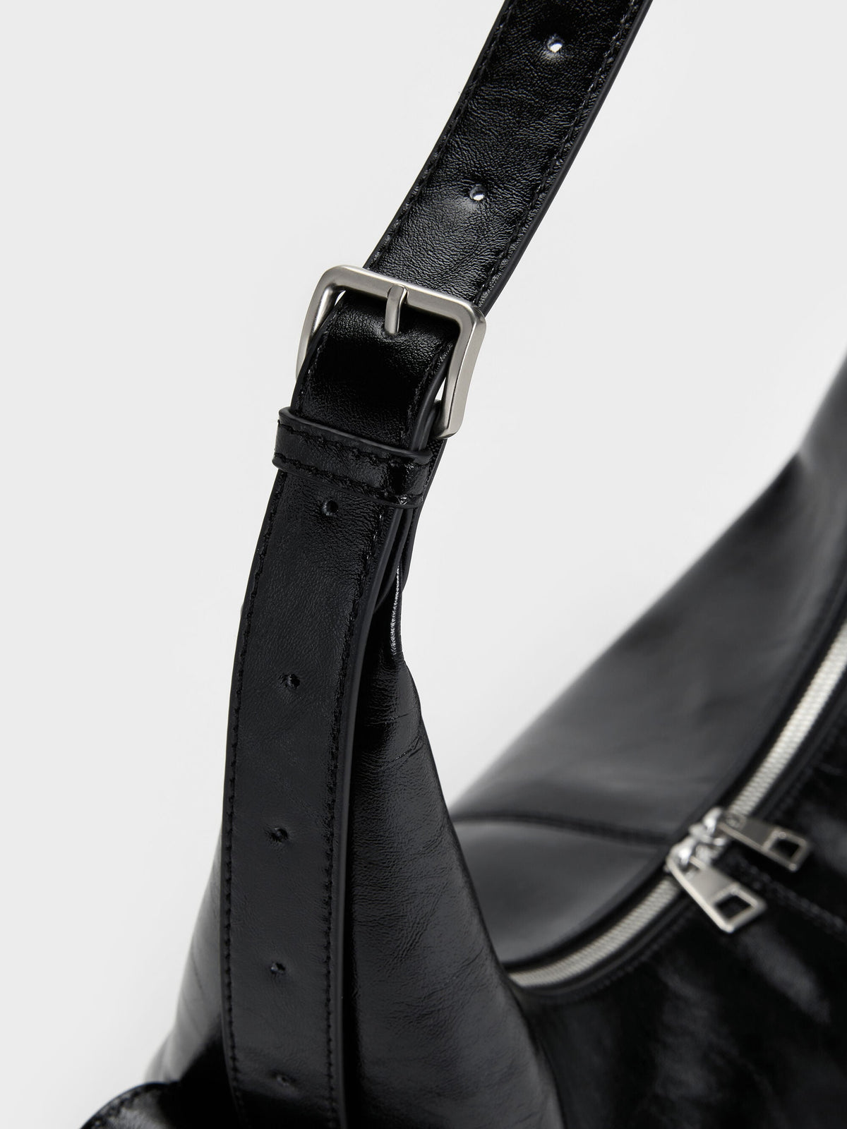 CHARLES & KEITH Best Price | Large Bessie Side-Pocket Hobo Bag - Noir