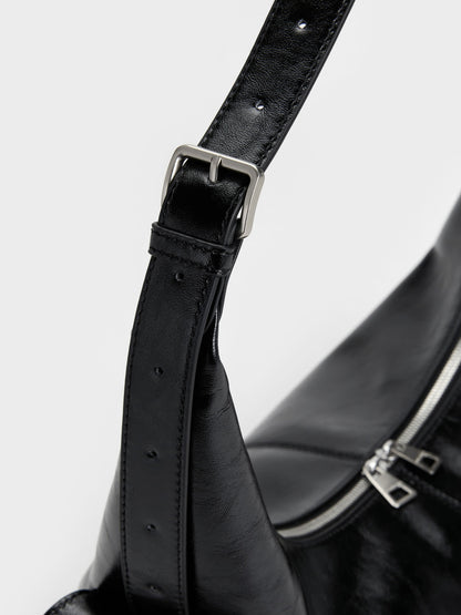 CHARLES & KEITH Best Price | Large Bessie Side-Pocket Hobo Bag - Noir