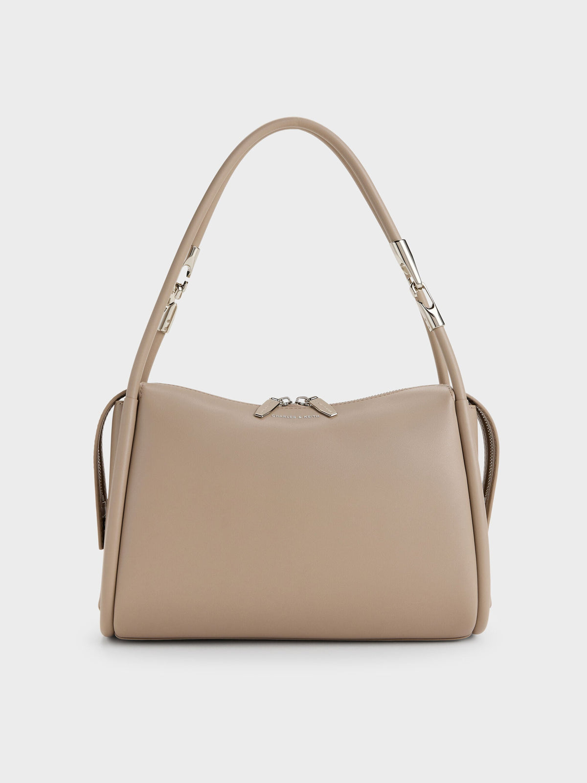 CHARLES & KEITH Essential | Lyla Tubular Slouchy Shoulder Bag - Taupe