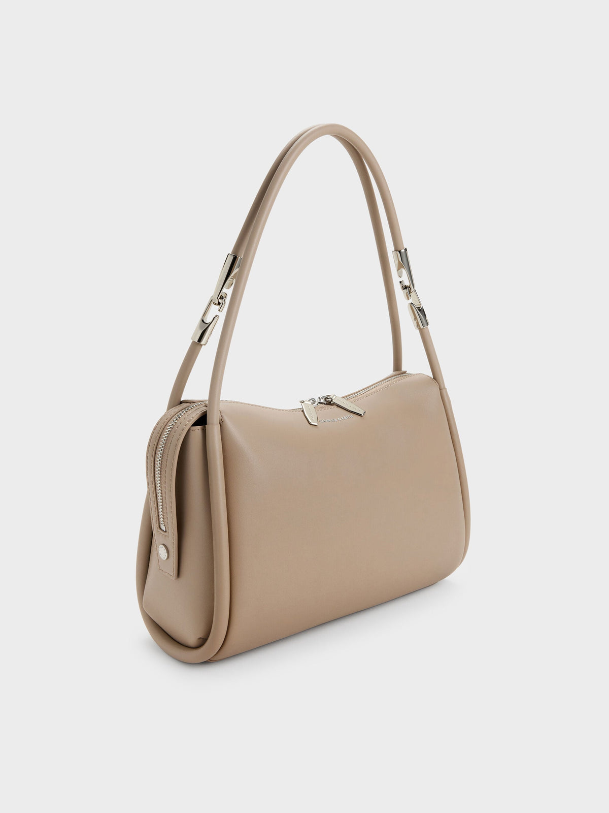 CHARLES & KEITH Essential | Lyla Tubular Slouchy Shoulder Bag - Taupe