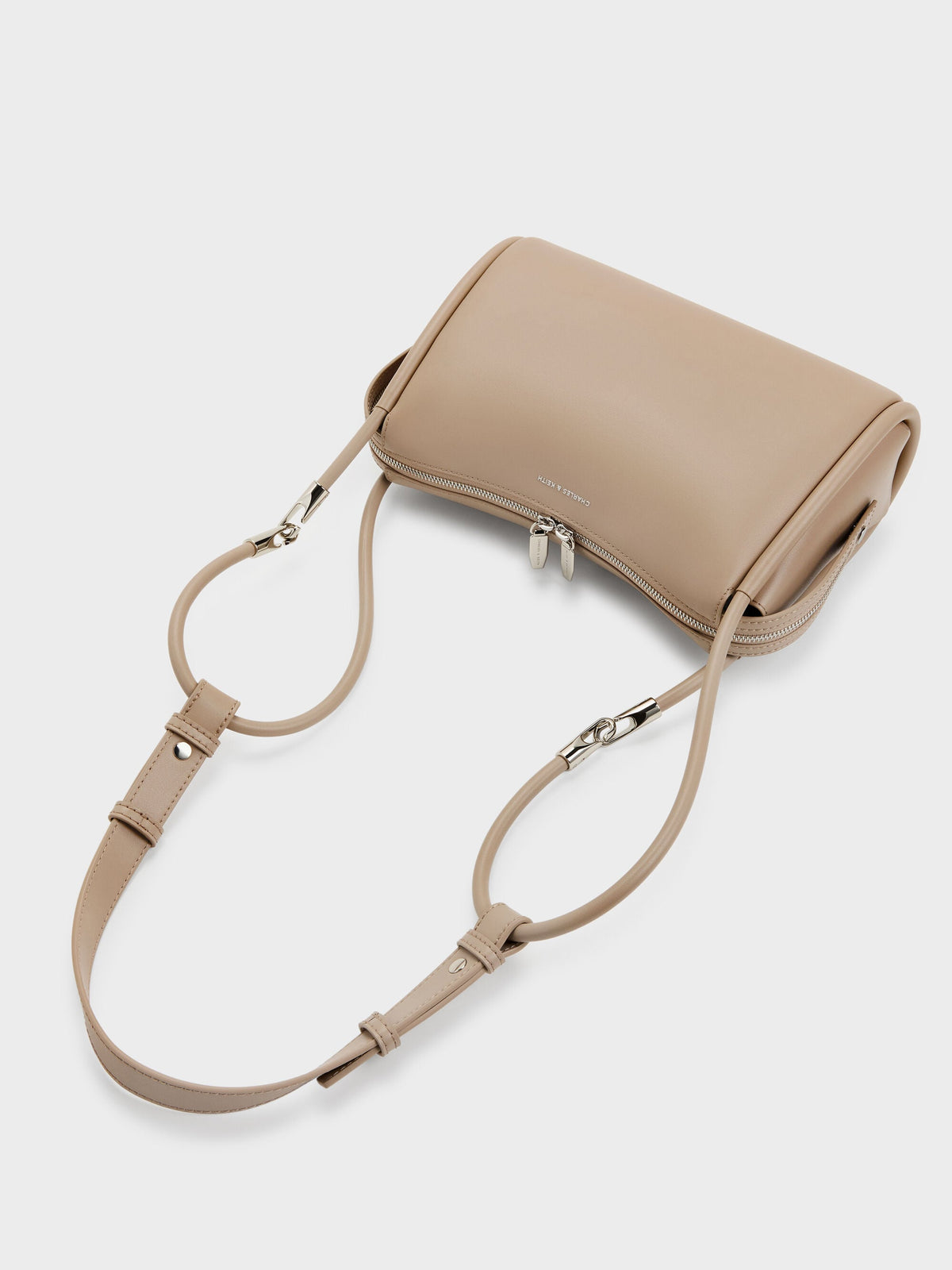 CHARLES & KEITH Essential | Lyla Tubular Slouchy Shoulder Bag - Taupe